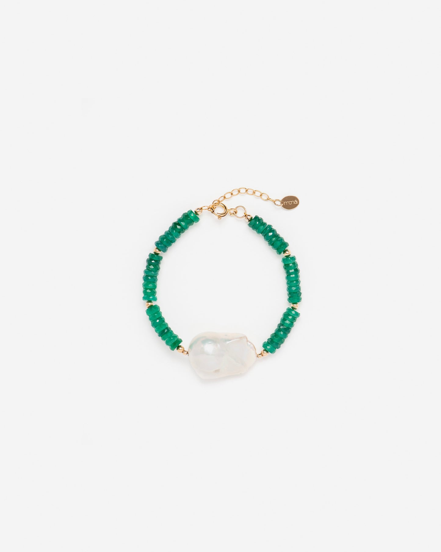 Green Onyx Accent Pearl Bracelet