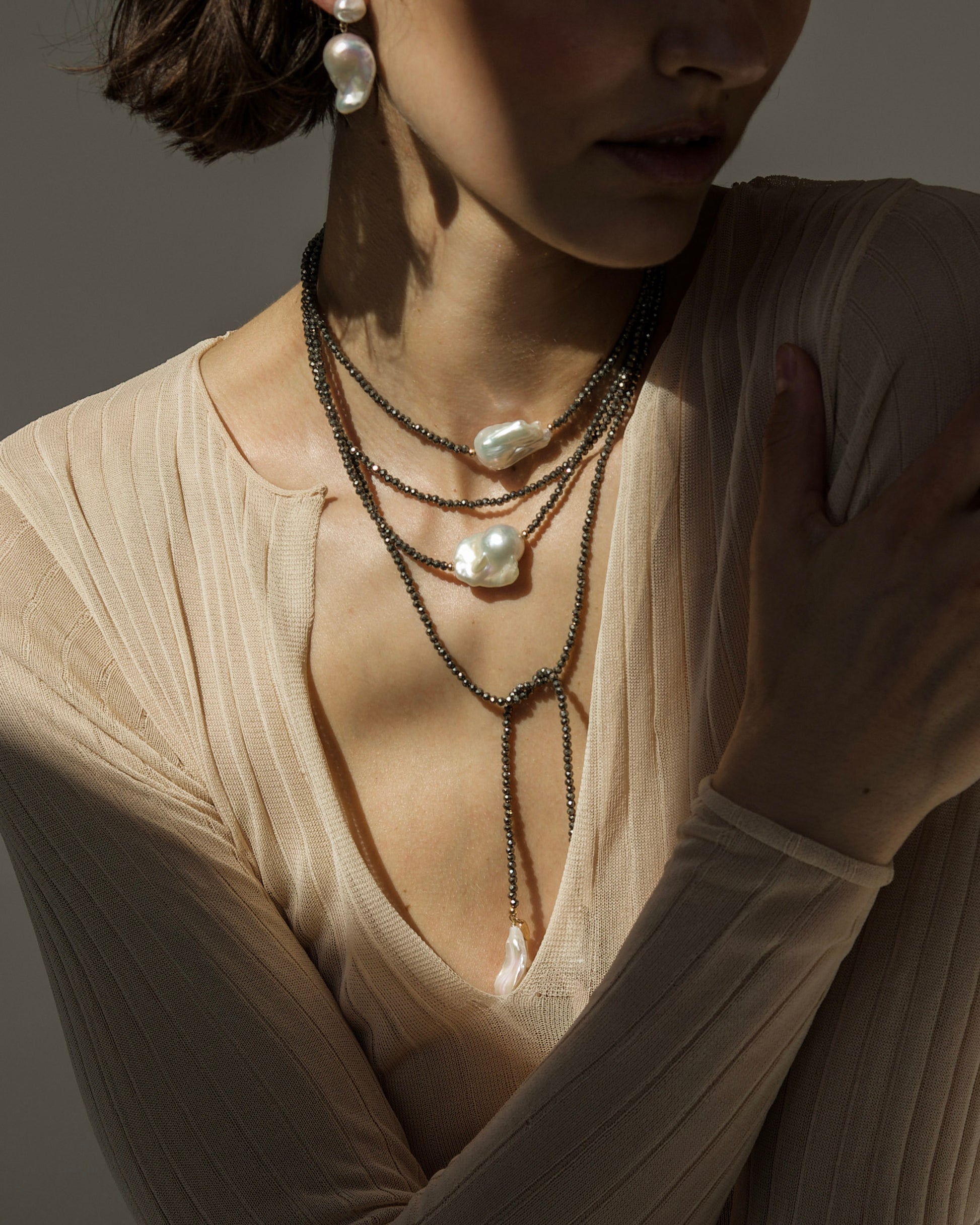Baroque Pearl Pyrite Necklace