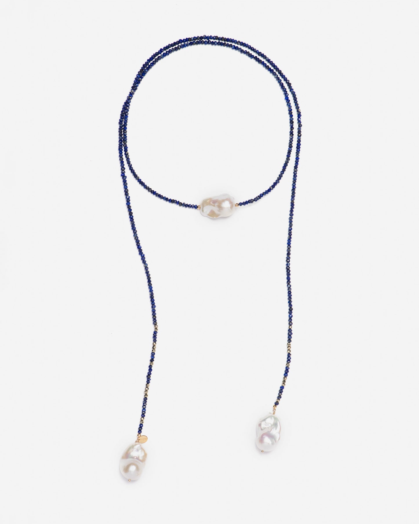 3 Baroque Pearl Lapis Lazuli Necklace